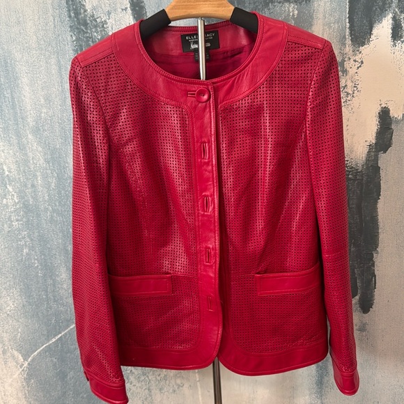 Ellen Tracy for Neiman Marcus Leather Jacket - Picture 1 of 7